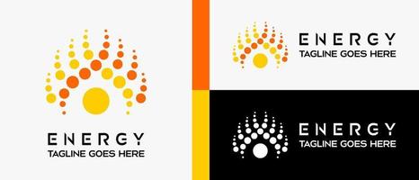 plantilla de diseño de logotipo de energía de fuego con elemento de icono de punto. ilustración de logotipo abstracto vectorial vector