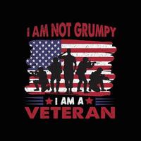 Veteran T shirt design vector