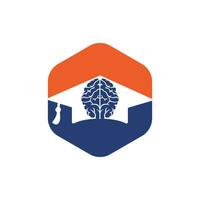 diseño de iconos de cerebro y gorra de graduación. diseño de logotipo educativo e institucional. vector