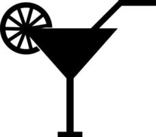 Cocktail with lemon icon for beach and pool. vector