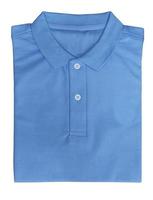camiseta de color azul maqueta aislada sobre fondo blanco con trazado de recorte foto