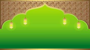 islamic background green, Green islamic background banner vector