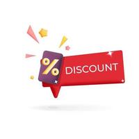 3d realistic vector sale discount label with percent symbol icon design