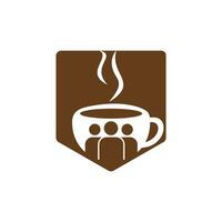 Coffee people vector logo design. Cafe or restaurant symbol.