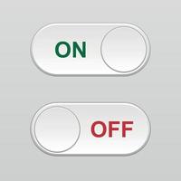 On and Off Toggle switch button . Vector