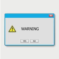 Window operating system warning. vector