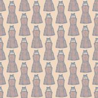 Apron pinafore engraved seamless pattern. Kitchen element for cook in hand drawn style. vector