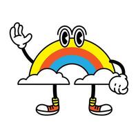 comic rainbow character vector