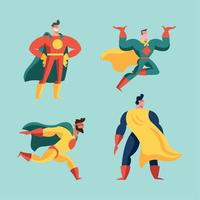 personajes de hombres superhéroes vector