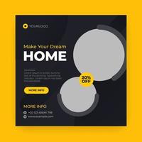 Real estate home sale banner template vector