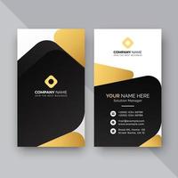 diseño de tarjeta de visita dorada de lujo vertical vector
