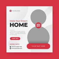 Real estate home sale banner template vector
