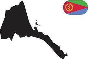 mapa y bandera de eritrea vector