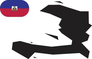 mapa y bandera de haití vector