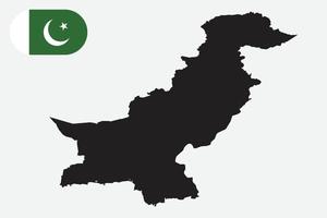 mapa y bandera de pakistán vector