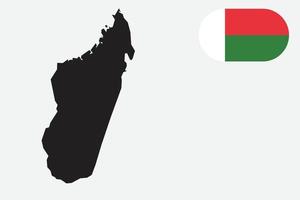 mapa y bandera de madagascar vector