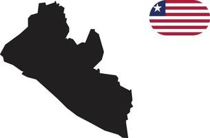 mapa y bandera de liberia vector