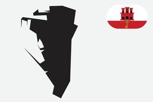 map and flag of Gibraltar vector