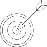 Arrow in target web icon. vector