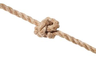 Oysterman's Knot tied on thick jute rope isolated photo