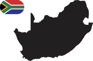 map and flag of South Africa vector