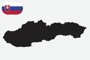 map and flag of Slovakia vector