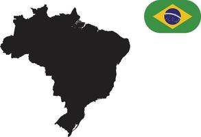 map and flag of Brazil vector