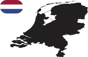 map and flag of Netherlands vector
