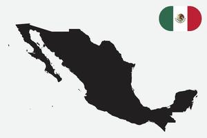 map and flag of Mexico vector