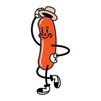 smiling sausage character vector