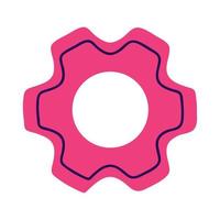 pink gear cog setting vector