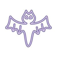 halloween bat neon light vector