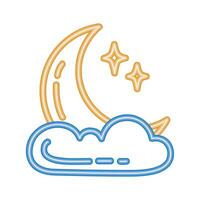 moon and cloud neon light vector