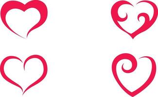 diseño de corazón rojo. elementos de diseño de amor. conjunto de formas de corazón amarillo. corazón áspero. iconos del corazón. diseño de icono de amor vector