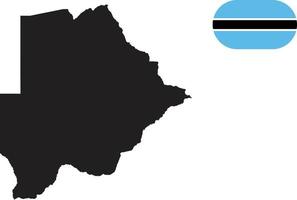 mapa y bandera de botswana vector