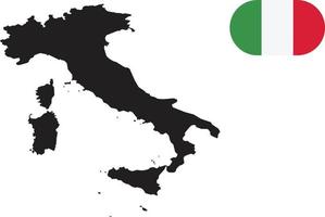 mapa y bandera de italia vector