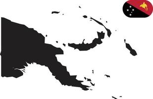 mapa y bandera de papua nueva guinea vector
