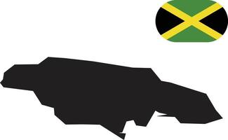 map and flag of Jamaica vector