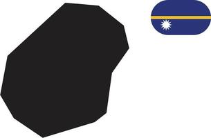 mapa y bandera de nauru vector