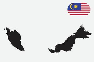 map and flag of Malaysia vector