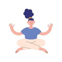 girl practicing yoga vector