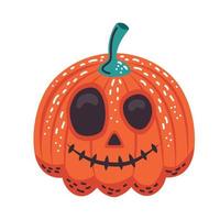 halloween pumpkin with face vector