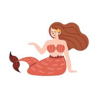 mermaid cute cartoon vector