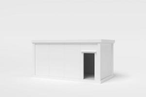 Abstract white container house cube shape isolate on white background. Modern architecture with empty building. Concept building business. Futuristic design concepts.3D rendering photo