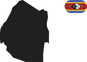 map and flag of Eswatini Swaziland vector