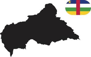 map and flag of Central African Republic vector