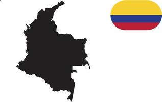 map and flag of Colombia vector