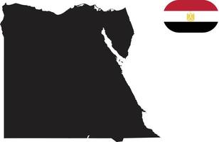 map and flag of Egypt vector
