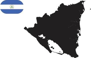 mapa y bandera de nicaragua vector