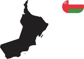 mapa y bandera de oman vector